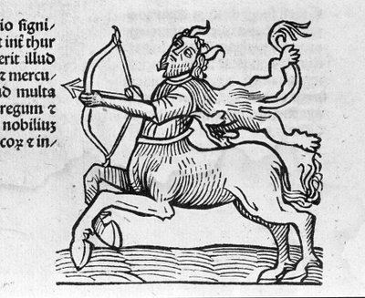 Le Sagittarius - i Afhandling af Johannes Angeli De Magnisconnectionibue annorum revolutionis et eum pefectionis. Augsburg, Erhard Ratdolt af German School