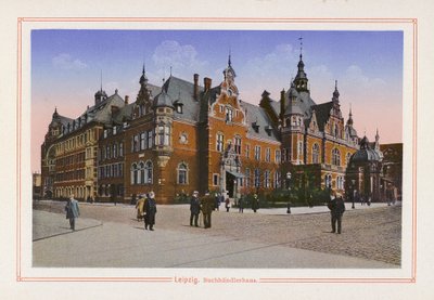 Leipzig, boghandlerens hus (farvelitografi) af German School