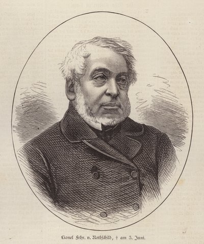 Lionel de Rothschild, britisk bankmand, politiker og filantrop (gravering) af German School