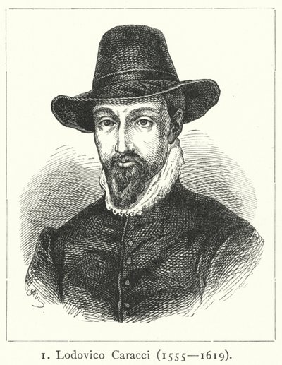 Lodovico Carracci, italiensk barokkunstner (gravering) af German School