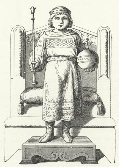 Ludvig Barnet, sidste karolingiske konge af Østfrankien (gravering) af German School