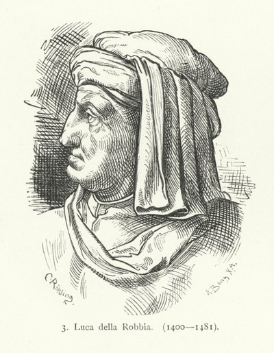 Luca della Robbia, italiensk renæssance billedhugger (gravering) af German School