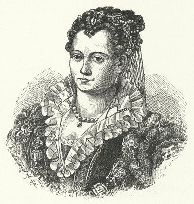 Lucrezia Borgia, hertugindekonsort af Ferrara, Modena og Reggio (gravering) af German School