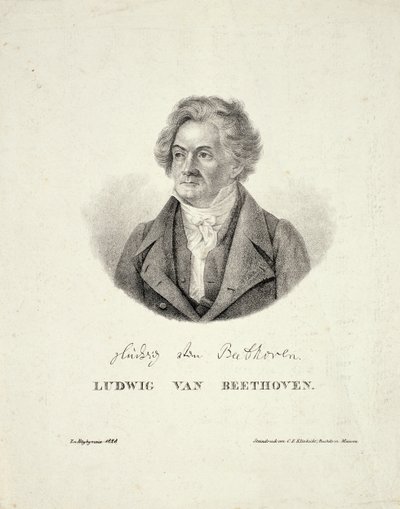 Ludwig van Beethoven (1770-1827) graveret af C.F. Klinkicht af German School