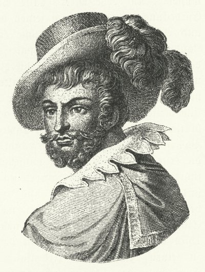 Luis de Camoes, portugisisk digter (gravering) af German School