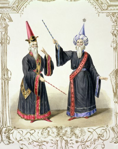 Tryllekunstnere ved karnevallet i Berlin, 1836 af German School