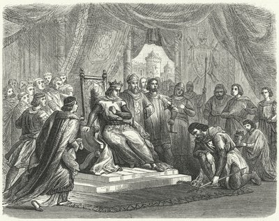 Malcolm IV af Skotland hylder Henry II af England ved Chester af German School