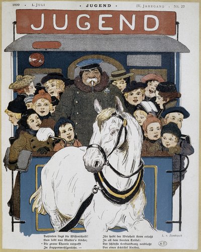 Mange børn i en omnibus -i "" Jugend""" af German School