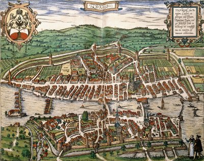 Kort over Zürich, 1575 af German School
