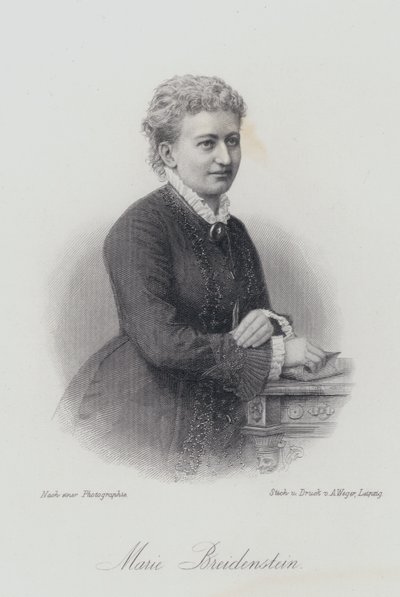 Marie Breidenstein, tysk pianist, sanger og sanglærer (gravering) af German School