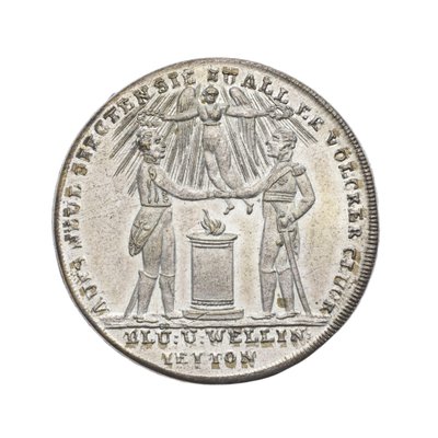 Medalje til minde om Wellington og Blücher ved Waterloo af German School