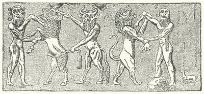 Møde mellem Enkidu og Gilgamesh af German School