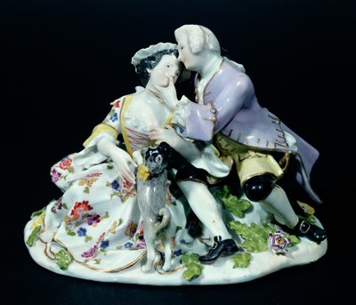 Meeting of Lovers, muligvis af Johann Joachim Kandler (1706-75) ca. 1735 (porcelæn) af German School