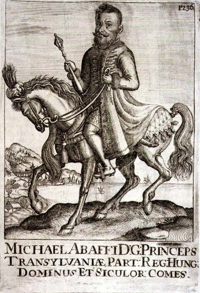 Michael Apafi (1632-90) Prins af Transsylvanien, illustration fra en bog om de osmanniske felttog i Europa, indgraveret af Paul Furst (ca. 1605-66) af German School