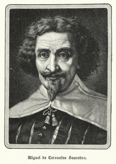 Miguel de Cervantes Saavedra, spansk romanforfatter (litho) af German School