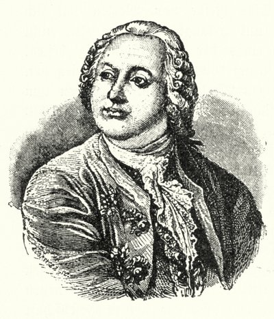 Mikhail Lomonosov, russisk forfatter og videnskabsmand (gravering) af German School
