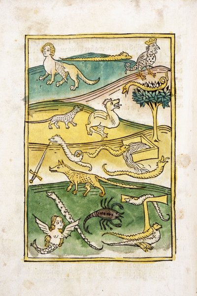 Monstre og slanger i et landskab, 1478 af German School