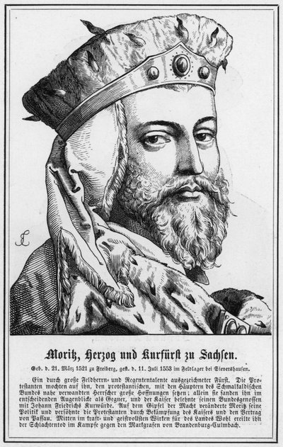 Morik, hertug og kurfyrste af Sachsen (stik) af German School