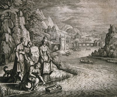 Moses reddede fra Nilen af German School