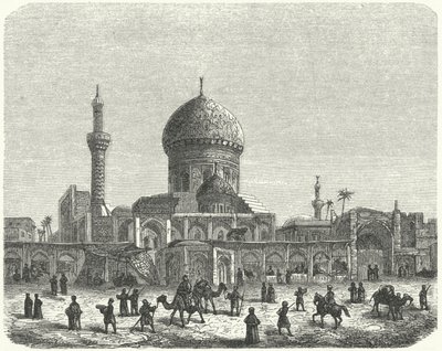 Ahmed Khiagas moske og markedsplads, Bagdad (gravering) af German School