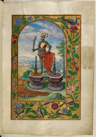 Ms Harley 3469, f.7 Ridder stående på fontæner, den anden afhandling, fra 