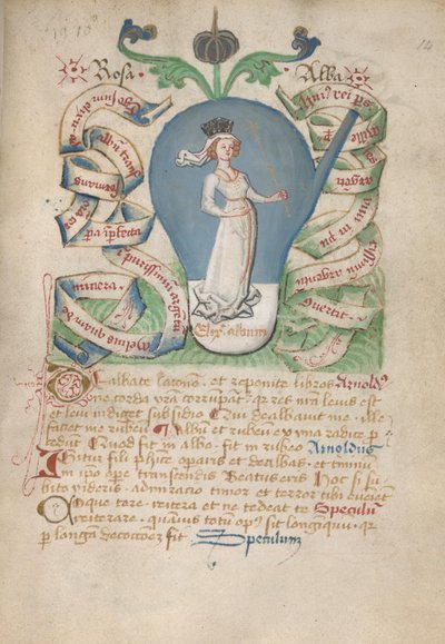 Ms Sloane 2560, f.14 fra Alchemical Treatises, slutningen af det 15. århundrede (vellum) af German School