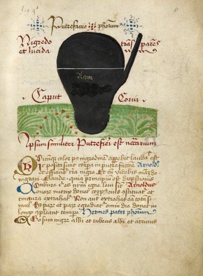 Ms Sloane 2560, f.8 fra Alchemical Treatises, slutningen af det 15. århundrede (vellum) af German School