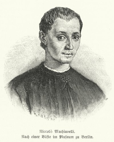 Niccolo Machiavelli, italiensk diplomat, politiker, filosof og forfatter (litho) af German School