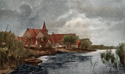 Nieuwkerk (fotogravure i farve) af German School