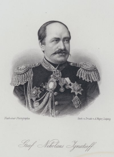 Nikolay Ignatyev, russisk statsmand og diplomat (gravering) af German School