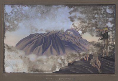 Nordsiden af ​​Merapi set fra den sydlige skråning af Merbabu, pl.X, fra Topografisk og Videnskabelig Atlas af Rejsen gennem Java, af Dr. Fr. Junghuhn, Magdeburg, 1845 (farve lith af German School