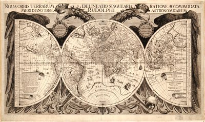 Den nye verden, fra "Rudolfins borde" af Johannes Kepler, 1627-30 af German School