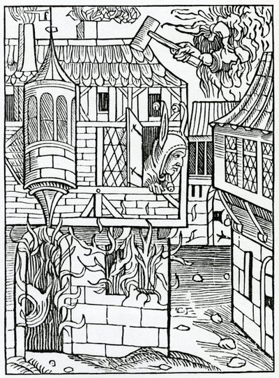 Af bostynge eller hauynge tillid til formue, illustration fra Alexander Barclays engelske oversættelse af 