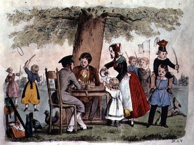 Open Air Games, Tyskland, ca. 1860 (farvegravering) af German School