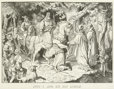 Otto I og hans søn Ludolf af German School