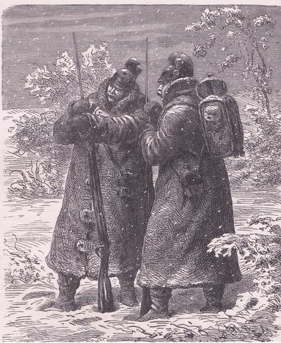 Forpost i sneen, Cassells historie om krigen mellem Frankrig og Tyskland udgivet af Cassell and Company Limited, ca. 1890 (litho) af German School