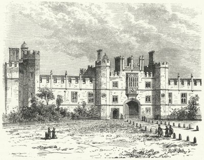 Palace of Whitehall, London (gravering) af German School