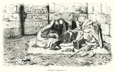 Palmelæser, Egypten (litho) af German School