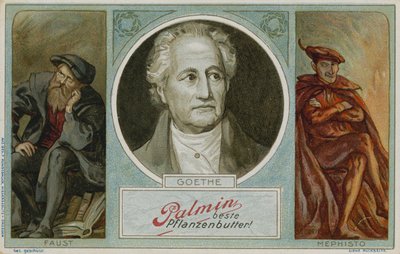 Palmin handelskort med et billede af Goethe af German School
