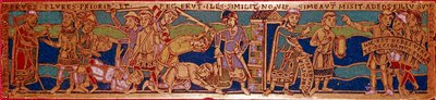 Lignelse om arbejderne af vinstokken eller lignelse om arbejderne i den ellevte time. Emaljeplade på kobber. Rhenane skole. 12. århundrede. Firenze, Nazionale Museo del Bargello af German School