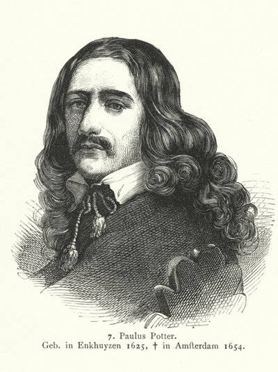 Paulus Potter, maler fra den hollandske guldalder (gravering) af German School