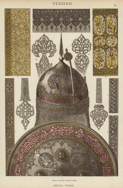 Persisk, metalarbejde af German School