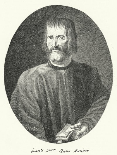 Pietro Aretino, italiensk digter og forfatter (gravering) af German School