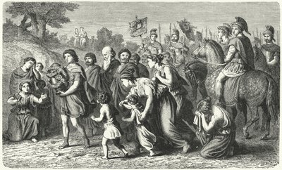 Polybius bærer Philopoemens aske i højtidelig procession til Megalopolis af German School