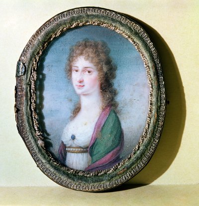 Portrætminiature af grevinde Marie Erdody (1779-1837) (wc på elfenben) af German School