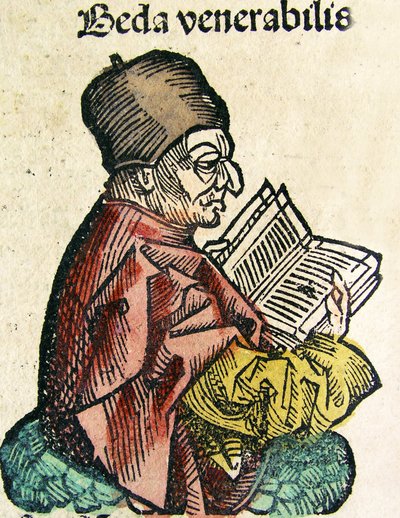 Portrait of Bede (673-735), offentliggjort i Nürnberg Chronicle, 1493 af German School