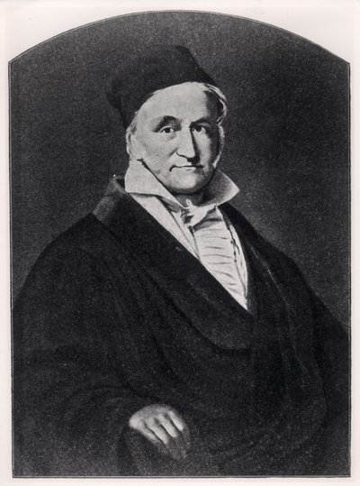 Portræt af Carl Friedrich Gauss (1777-1855) fra Handbuch der Vermessungskunde udgivet af Metzler i Stuttgart, 1895 af German School