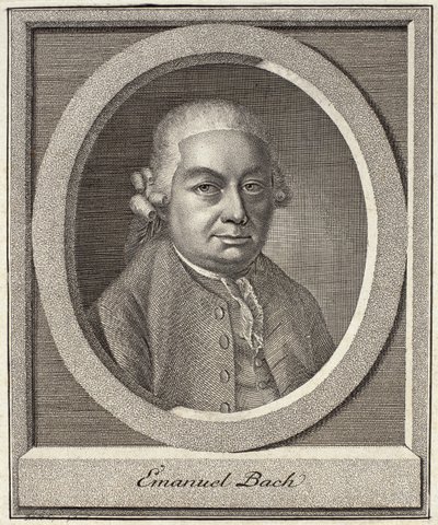 Portræt af Carl Philipp Emanuel Bach (1714-88) af German School