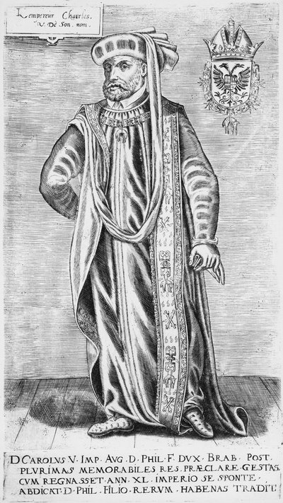 Portræt af Karl V (1500-1558), den hellige romerske kejser af German School