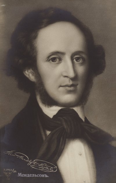 Portræt af Felix Mendelssohn af German School